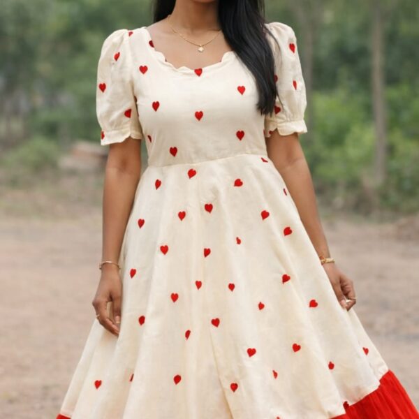 Festive Traditional Long Gown for Women | Kora Cotton