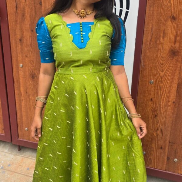 Festive Traditional Long Gown for Women | Raw silk